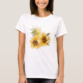 Waterverf Zonnebloemen T-shirt