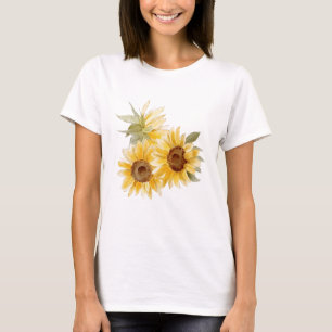 Waterverf Zonnebloemen T-shirt