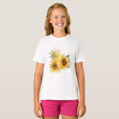 Waterverf Zonnebloemen T-shirt (Voorkant volledig)
