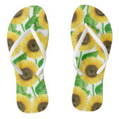 Waterverf zonnebloemen teenslippers (Voetbed)