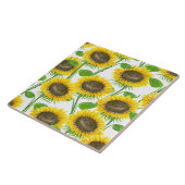 Waterverf zonnebloemen tegeltje (Zijkant)