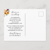 Waterverf Zonnebloemen Thanksgiving Holiday Moving Aankondigingskaart (Achterkant)