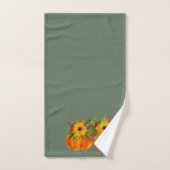 Waterverf Zonnebloemen Thanksgiving Pompoenen Herf Bad Handdoek (Handdoek)