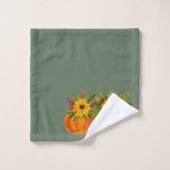 Waterverf Zonnebloemen Thanksgiving Pompoenen Herf Bad Handdoek (Wasdoekje)