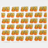 Waterverf Zonnebloemen Thanksgiving Pompoenen Herf Fleece Deken (Voorkant (Horizontaal))
