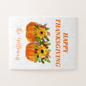 Waterverf Zonnebloemen Thanksgiving Pompoenen Herf Legpuzzel (Horizontaal)