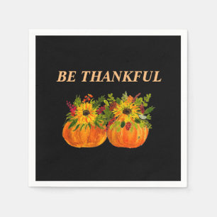 Waterverf Zonnebloemen Thanksgiving Pompoenen Herf Servet