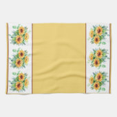 Waterverf zonnebloemen theedoek (Horizontaal)