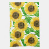 Waterverf zonnebloemen theedoek (Verticaal)