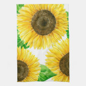 Waterverf zonnebloemen theedoek (Verticaal)