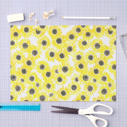 Waterverf zonnebloemen tissuepapier (Craft)
