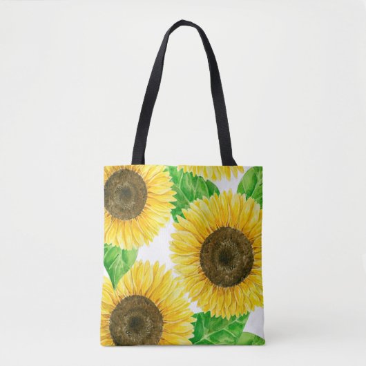 Waterverf zonnebloemen tote bag (Voorkant)