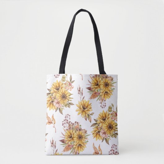 Waterverf Zonnebloemen Tote Bag (Voorkant)