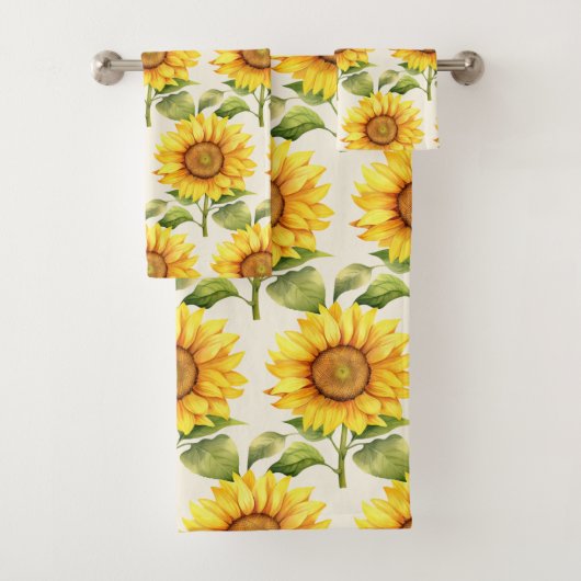 Waterverf Zonnebloemen Van Gogh Style Bad Handdoek (Insitu)