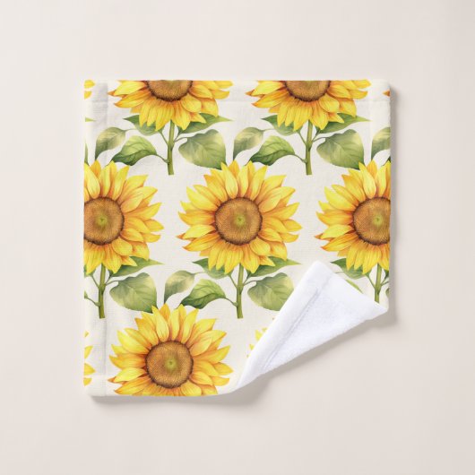 Waterverf Zonnebloemen Van Gogh Style Bad Handdoek (Wasdoekje)