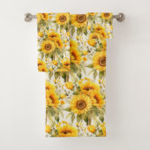 Waterverf Zonnebloemen Van Gogh Style Bad Handdoek (Insitu)