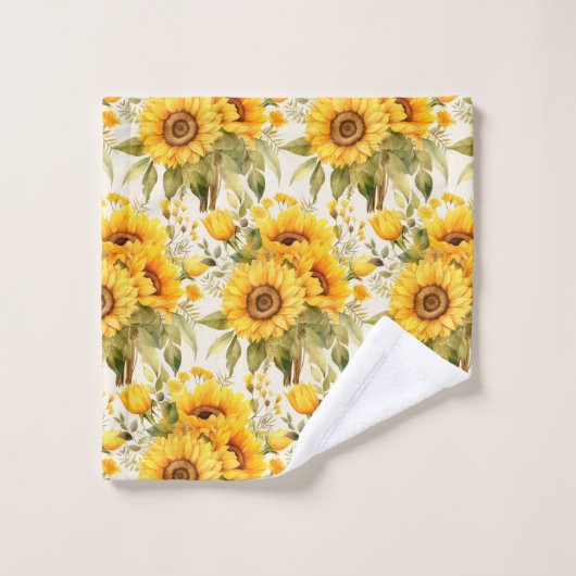 Waterverf Zonnebloemen Van Gogh Style Bad Handdoek (Wasdoekje)