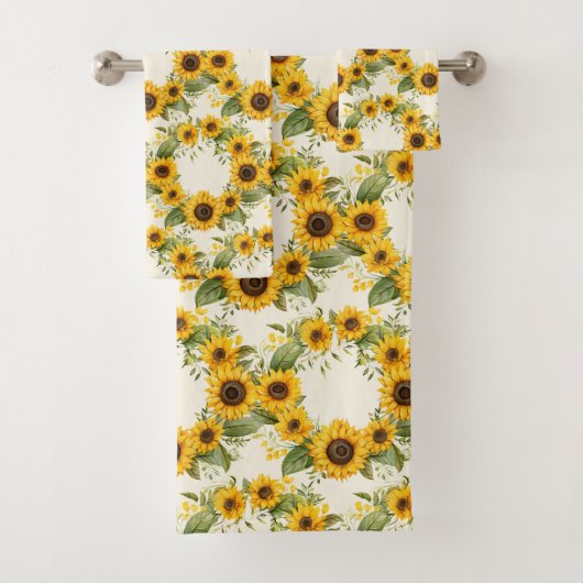 Waterverf Zonnebloemen Van Gogh Style Bad Handdoek (Insitu)