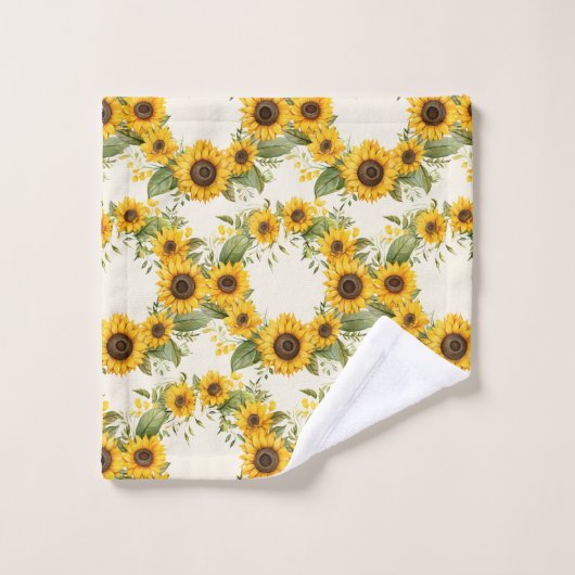 Waterverf Zonnebloemen Van Gogh Style Bad Handdoek (Wasdoekje)