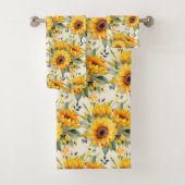 Waterverf Zonnebloemen Van Gogh Style Bad Handdoek (Insitu)