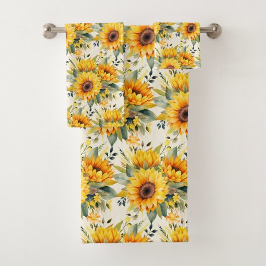 Waterverf Zonnebloemen Van Gogh Style Bad Handdoek (Insitu)