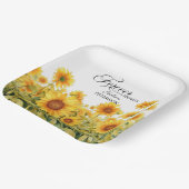 Waterverf zonnebloemen viering van het leven begra papieren bordje (Gebogen)