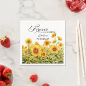 Waterverf zonnebloemen viering van het leven begra servet (Insitu)