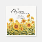 Waterverf zonnebloemen viering van het leven begra servet (Voorkant)