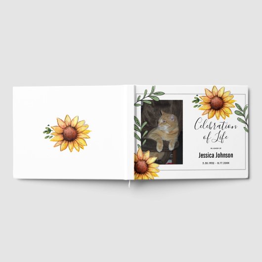 Waterverf - Zonnebloemen - Viering van het leven Gastenboek (Volledig)