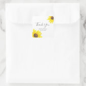 Waterverf zonnebloemen vierkante sticker (Tas)