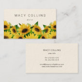 Waterverf zonnebloemen visitekaartje (Voorkant / Achterkant)