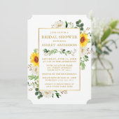 Waterverf Zonnebloemen Vrijgezellenfeest White Flo Kaart (Staand voorkant)