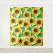 Waterverf zonnebloemen wandkleed (Voorkant)