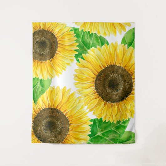 Waterverf zonnebloemen wandkleed (Voorkant)