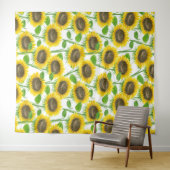 Waterverf zonnebloemen wandkleed (In Situ (horizontaal))