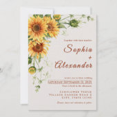 Waterverf Zonnebloemen Weddenschap Kaart (Voorkant)