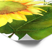 Waterverf zonnebloemen wijngaard bruiloft poster (Hoek)