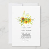 Waterverf Zonnebloemen Wijngeviering van het leven Kaart (Voorkant)