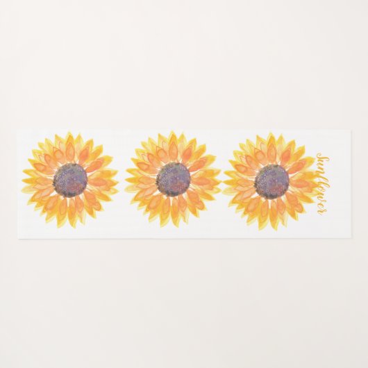 Waterverf Zonnebloemen Yogamat (Achterkant (horizontaal))