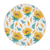 Waterverf Zonnebloemen: Zomer botanische print Snijplank (Voorkant)