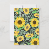 Waterverf Zonnebloemen Zwart Menu Keuze RSVP-kaart (Achterkant)