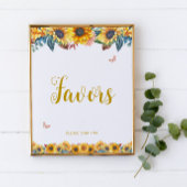 Waterverf - Zonnebloemhandteken Poster