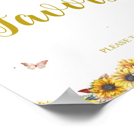 Waterverf - Zonnebloemhandteken Poster (Hoek)