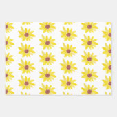 Waterverf Zonnebloemknoppen Handschilderpatroon Inpakpapier Vel (Voorkant)