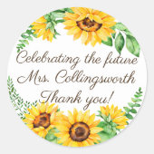  Waterverf zonnebloemkrans Ronde Sticker (Voorkant)