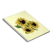 Waterverf Zonnebloemontwerp Notitieboek (Rechterzijde)