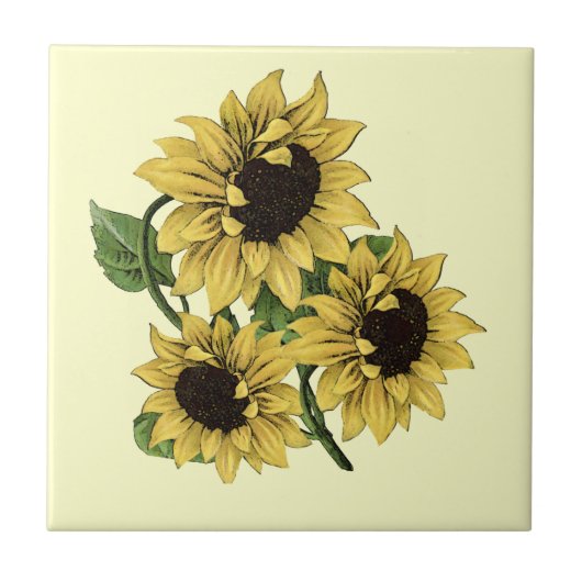  Waterverf Zonnebloemontwerp Tegeltje (Voorkant)