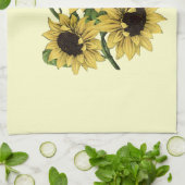 Waterverf Zonnebloemontwerp Theedoek (Gevouwen)