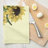 Waterverf Zonnebloemontwerp Theedoek (Quarter Fold)
