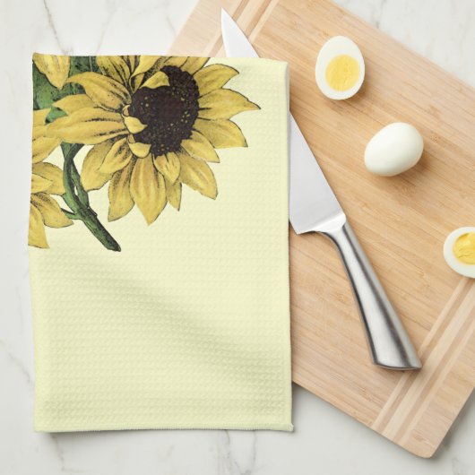 Waterverf Zonnebloemontwerp Theedoek (Quarter Fold)